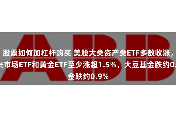 股票如何加杠杆购买 美股大类资产类ETF多数收涨，新兴市场ETF和黄金ETF至少涨超1.5%，大豆基金跌约0.9%